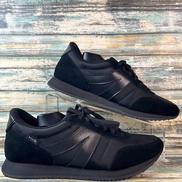Kizik Sneaker Womens Milan Sz 9 Black Nylon Casual Shoe Hands Free Step In Heel - Picture 1 of 10